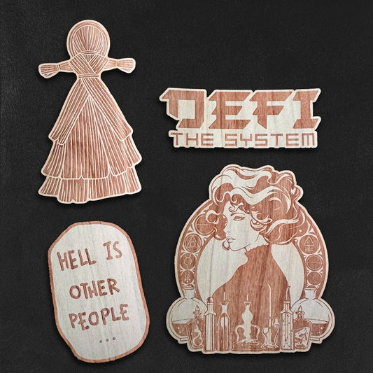 Custom Burned Wooden Stickers (USA Made) - Alchemy Merch - Make your own custom Burned Wooden Stickers (USA Made)