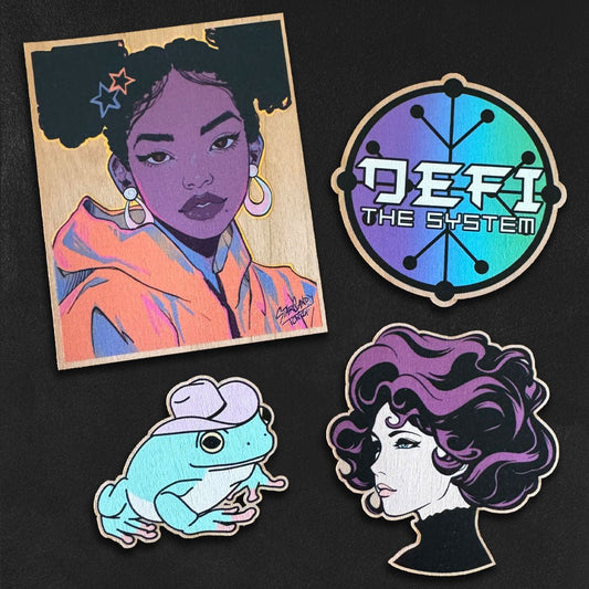 Custom UV Printed Wooden Stickers (USA Made) - Alchemy Merch - Make your own custom UV Printed Wooden Stickers (USA Made)
